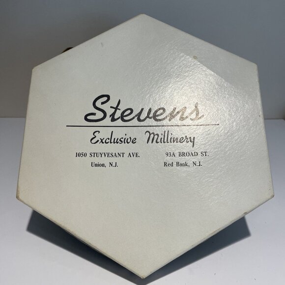 Vintage Stevens Exclusive Millinery Hat Box Hexagon Shape 10X7" Brown Rare - Picture 1 of 8